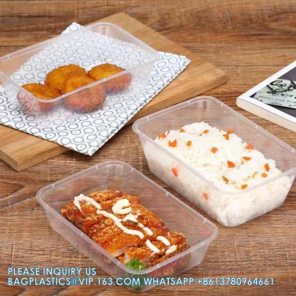 500 Ml Disposable Lunch Box Rectangular Bento Transparent Plastic Tableware Wholesale Packaging Box PP Takeaway