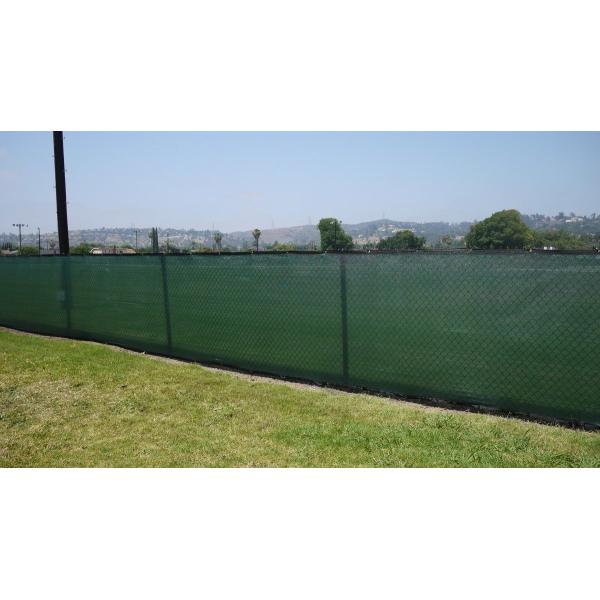 Three Grommets Privacy Windscreen Fabric , Dark Green / Black Mesh Fence Screen