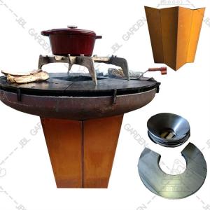 Quality Assembled Corten Steel Fireplace Outdoor Garden Heavy Charcoal Barbecue Grills wholesale