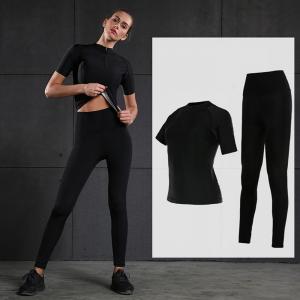 Quality Durable Black Sweating Suit For Ladies Running Clothes M , L , XL Size wholesale