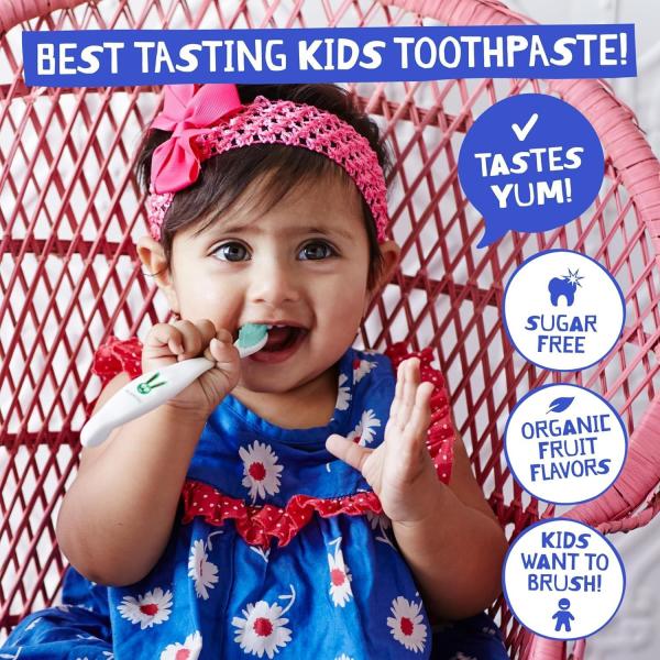Natural Toddler Toothpaste For Baby 4x More Fluoride Free Strawberry 7.05 Oz 1 Pack