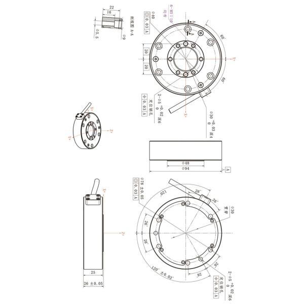 Aluminum 200n Six Axis Load Cell Usb Waterproof Force Sensor