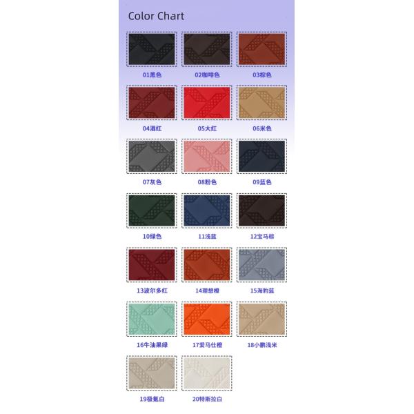 Custom Car Floor Mats Leather Woven Pattern PVC Leather Material Anti Mildew