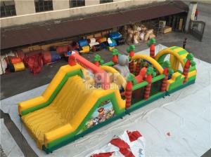Quality Challenging Inflatable Obstacle Course Bounce House Red , Blue , Black wholesale