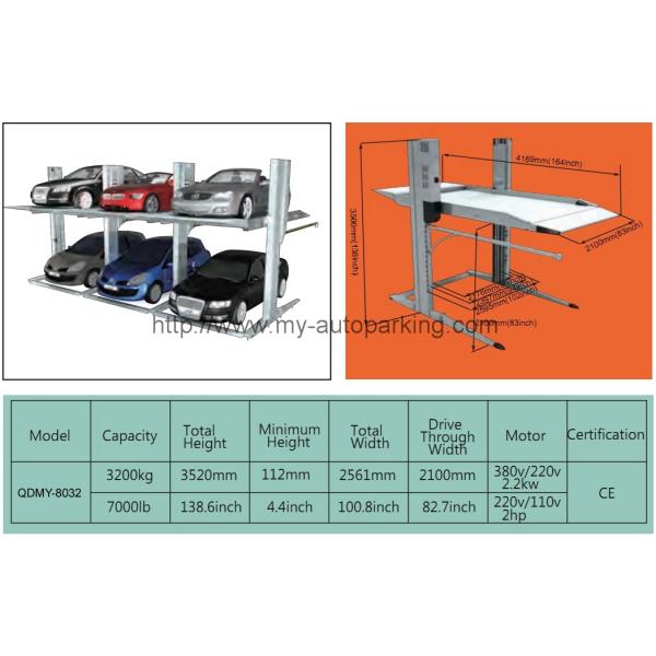 2 Columns Simple Car Stack Parking Equipment Car StackerC ar Elevator Parking Systems