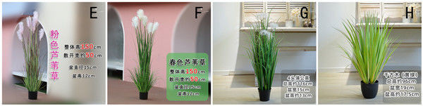 Durable Artificial Bonsai Tree Plush Fiber Silk Fabric Aloe Dog Tail Onion Grass / Plastic Flower Pot
