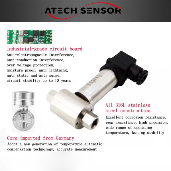 24VDC Silicon Diaphragm Differential Pressure Sensor 600 Kpa Output Signal