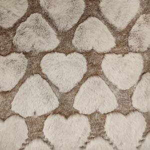 Quality Polyester Faux Fur Fabric 370 Gsm With Love Pattern Sheared For Pillow Blanket wholesale