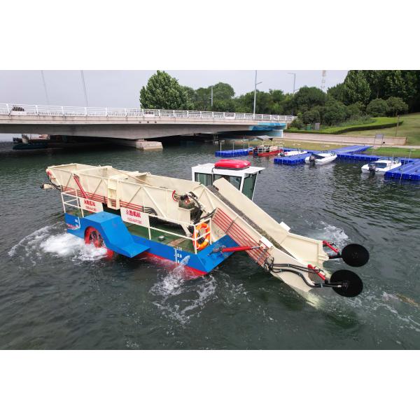 24 m3/h Hydraulic Water Hyacinth Harvester Machine / Aquatic Weed Harvester With Diesel Engine