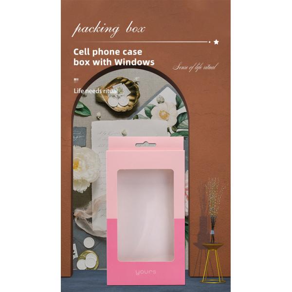 Phone Case Kraft Paper Packaging Box Toughened Film PVC Window