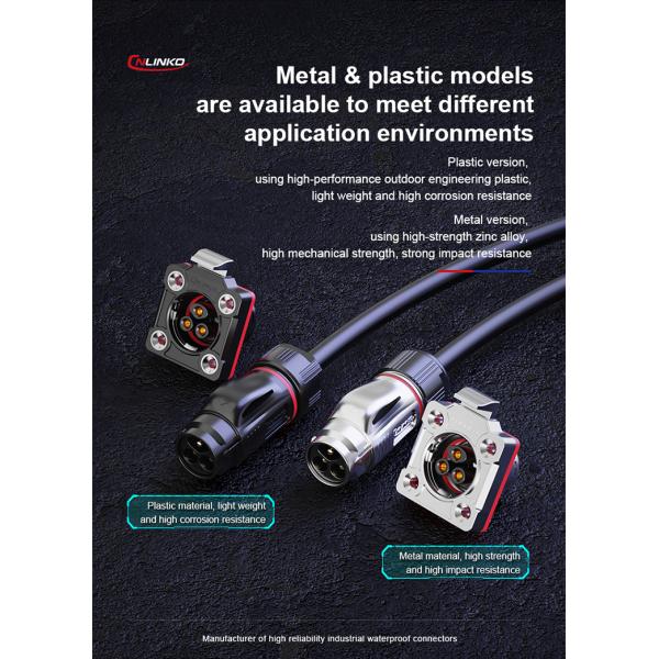 CNLINKO M20 7 Pin IP68 Waterproof Circular Solder Copper Pin Power Cable Type Connector Plug