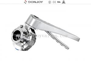 Quality Manual clamped sanitary buttterfly valves with stainless steel handle wholesale