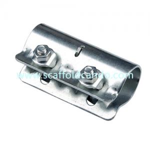 China EN74 BS1139 pressed Q235 scaffolding galvanized sleeve coupler 1.00kg for connecting two pcs of 48.3mm scaffold tubes on sale