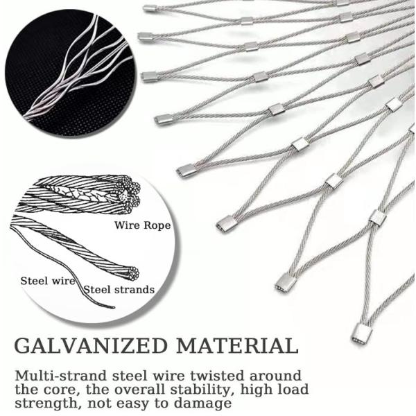 Customizable Black Oxide Cable Mesh with 60 Degree Mesh Angle and 1.2mm 4.0mm Wire Dia