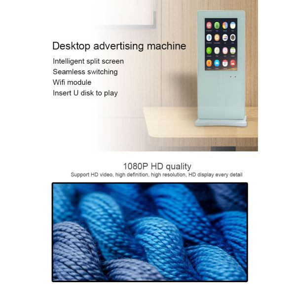 Restaurant Kiosk Digital Signage 10.1 Inch Stand Table LCD Advertising Screen