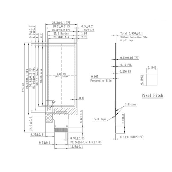 2.13 Inch E-paper Ink Screen Resolution 122x250 For Price Tags Work Cards Electronic Word Cards Exhibitor Badges
