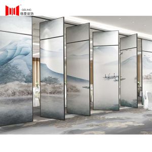 Quality 80mm Thickness Folding Movable Partition Wall Custom Pattern Surface wholesale