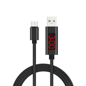Quality 2.4A Type C mobile phone nylon data cable,1.2M Voltage and current intelligent display data cable for Apple, Android , wholesale