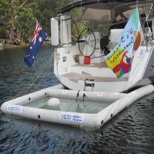 China Durable Airtight Inflatable Ocean Pool PVC Inflatable Sea Pool Floating Sea Swimming Pool With Net on sale