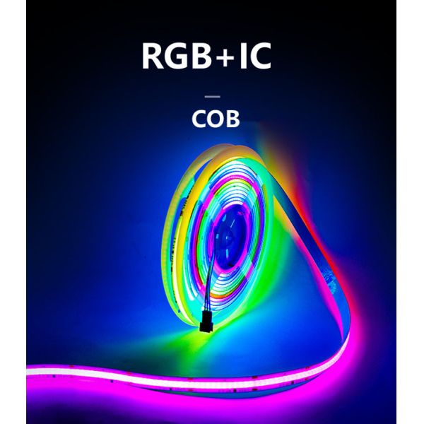 Addressable Rgb Cri 90 24v Cob Led Strip 180 Degree Beam Angle Of 720 Leds/M