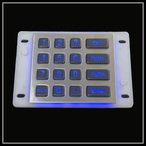 Waterproof Metal Backlit Numeric Keypad Light Transmitting LED Light Emitting
