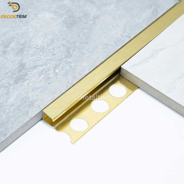 Cheap Decorative Aluminium Tile Trim Square Box Section Edge 9.5mm Height for sale