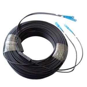 China Ftth Single Mode Fiber Optic Patch Cord Drop Cable G657A GJXFH black sheath on sale