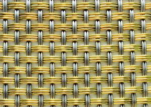 China Interior Brass Crimped Decorative Woven Wire Mesh ISO9001 4m To 8m on sale