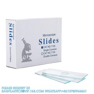 Quality Microscope Slides Concave, Single Concave 50pcs Glass Slide With Depression For Wet Specimen, Lab Sample Observe wholesale