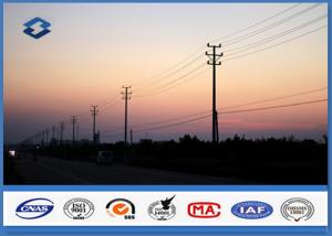 China Transmission Line Electrical Power Pole HDG Polygonal Shape 132 KV Steel Pole on sale