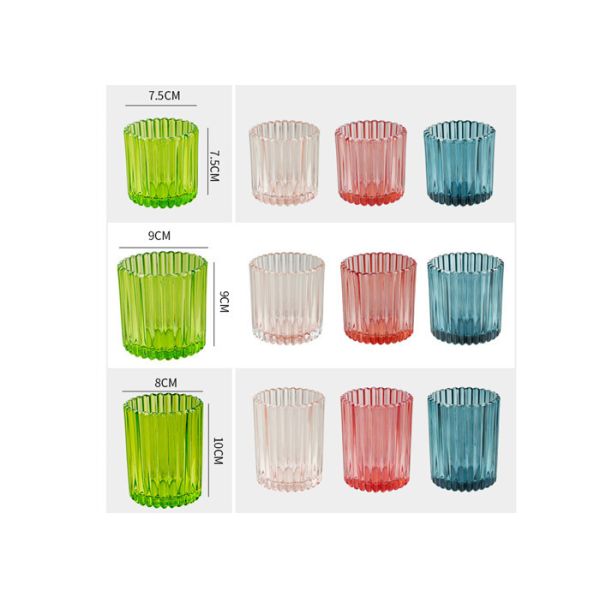 Custom color Empty Heat-resistant Thick Glass Candle Holders for Scented Candle