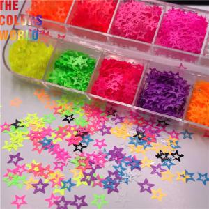 Quality Hollow Star Nail Salon Glitter , Polyester Happy Valentines Day Glitter wholesale