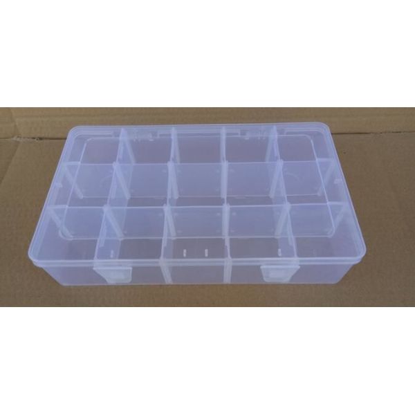 Compartment Clear Plastic Storage Box With Removable Dividers, Slots Adjustable Craft Organizer Jewelry plastic Storage