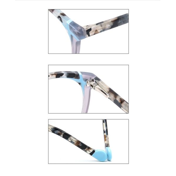 Round Lamination Acetate Frame Glasses Eyeglasses Ladies Optical No Smear