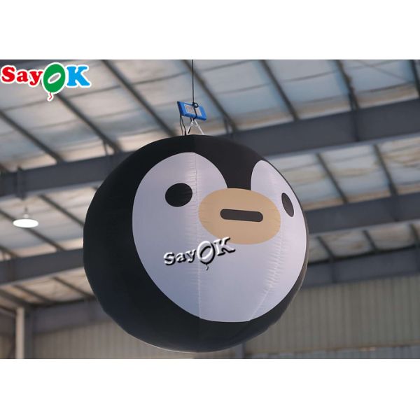Air Blown Hanging Ad Decor Blow Up Penguin Built - In LED Lights