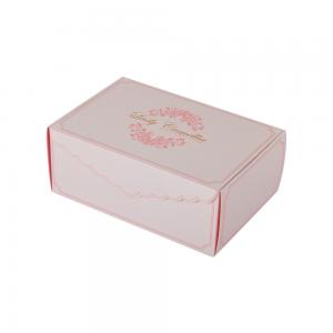 Quality 350gsm Pink White Paper Cake Packaging Box With Custom Logo Gold Foil wholesale