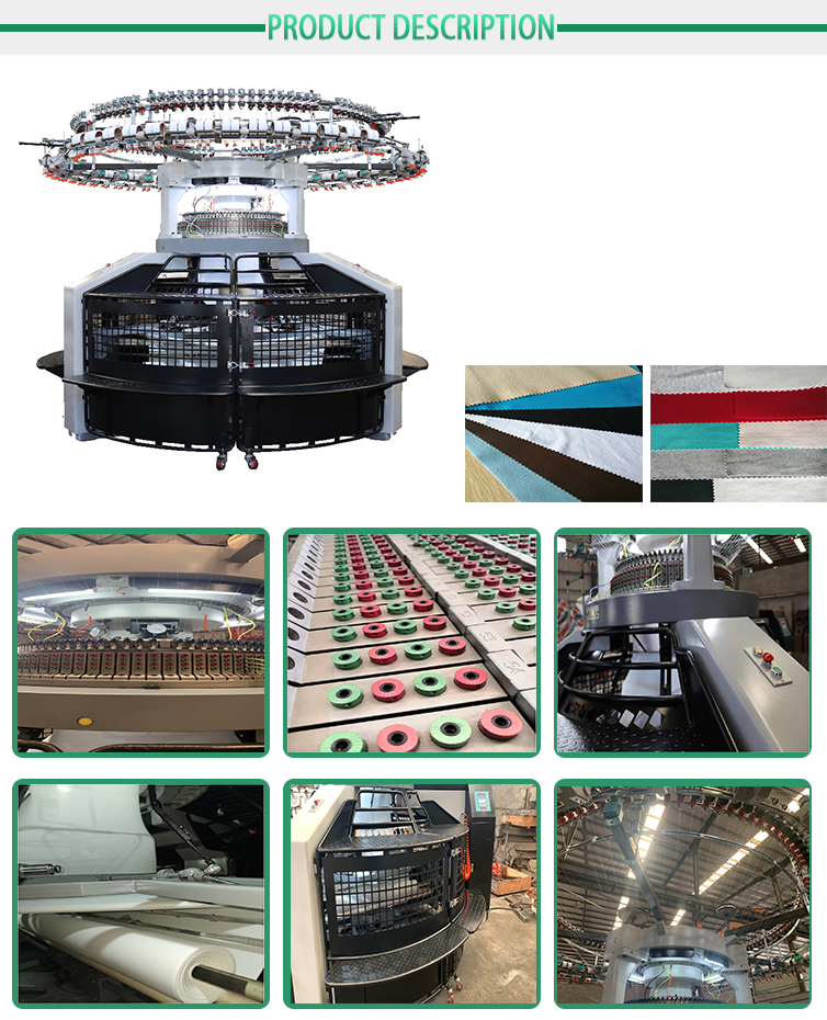 PLC High Speed Circular Knitting Machine Double Jersey Open Width