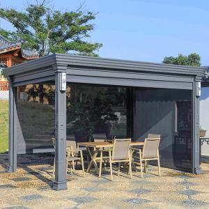 Quality 6063 T5 Metal Roof Gazebo Aluminum Pergola Pavilion With Louvered Roof wholesale