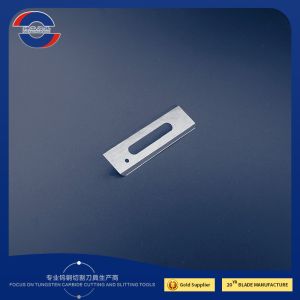 China HRA90 Slotted Carbide Razor Blade Thin Industrial Film Slitter Knife on sale