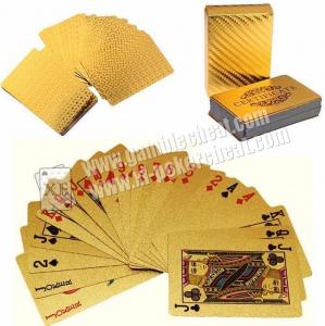 Quality Magic Cheating Durable Waterproof Plastic 24K Gold Foil Poker 2 Numbers wholesale