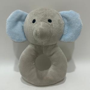 China 2023 New Coming Baby Plush Toys Plush Ring Elephant With Rattle BSCI Factory on sale