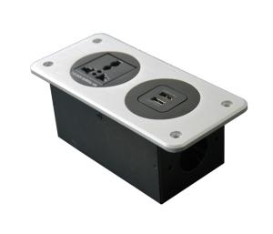 Quality 2018 New Aluminum Panel Socket with Universal power and USB charger for table /wall mounting wholesale