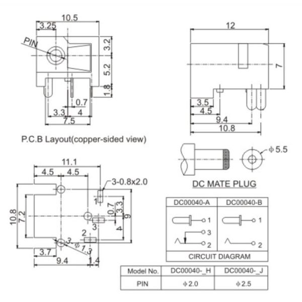 Electrical Right Angle Dc Power Plug 30V DC CE Approved 5,000 Cycles