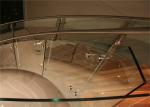Oudoor / Indoor Building Curved Stairs Tempered Glass Railing With Double