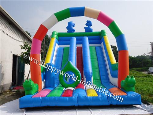 Cheap custom slip n slide inflatable , inflatable mega slide , new point inflatable slide for sale