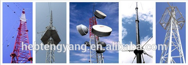 triangular radio telecommunication/telecom guyed tower