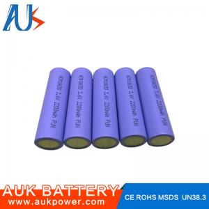 China 3.7V 2500mah Cylindrical Li Ion Battery Cells 18650 Small Powerful on sale