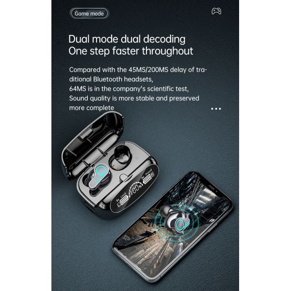 HD A2DP Wireless Gaming Earphone ABS Microphone With CVC8.0 Earplug