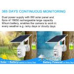 2K WiFi Solar Security Camera 4MP PIR Motion Detection 2 Way Audio Solar PTZ