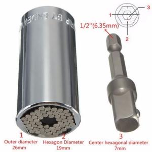 China 1/4-3/4 7-19mm Universal Socket Wrench Head Hex Shank Quick Tools Set Magnetic Socket Wrench With Power Drill D4106 on sale